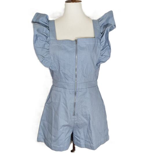 Baltic Born Montgomery Dusty Blue Denim Romper - Picture 5 of 12